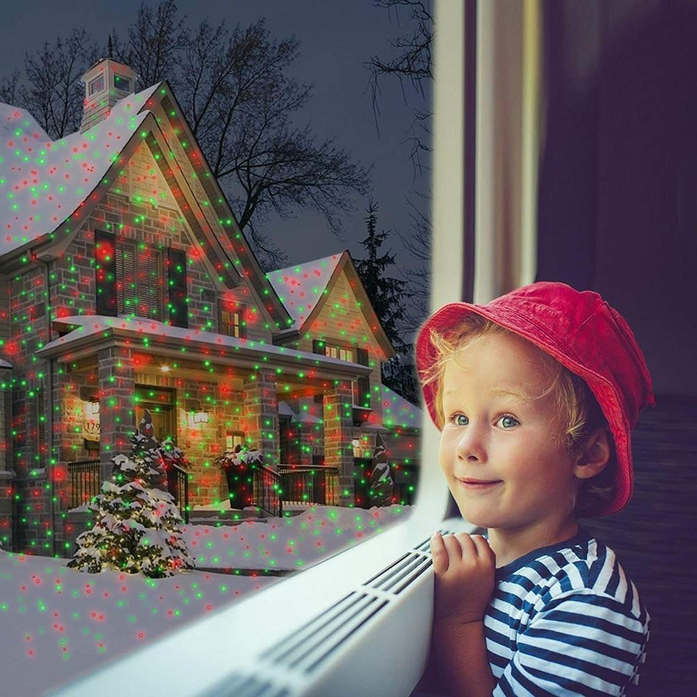 Outdoor Laser Light Projector with 1000 LEDs – Red and Green Holiday Illumination 5