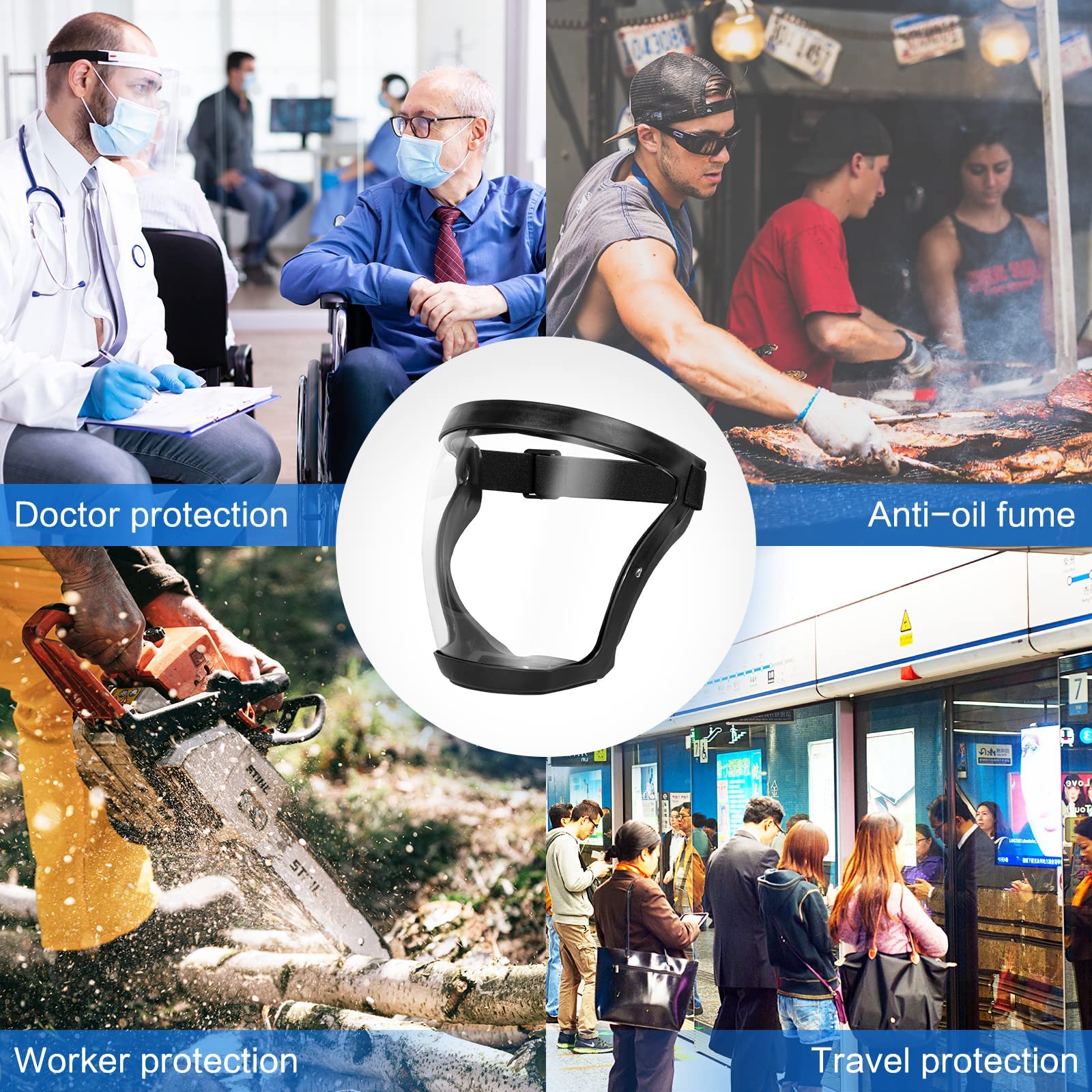 Protective Anti-Fog Face Shield with Adjustable Fit – Clear Polycarbonate Visor for Full Face Coverage 5