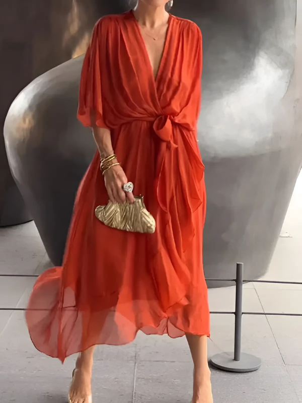 Stylish Maxi Wrap Dress for Women - Elegant Summer Dresses 5