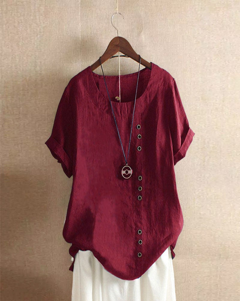 Stylish Short-Sleeved Womens Blouse - Summer Tops for Women 5