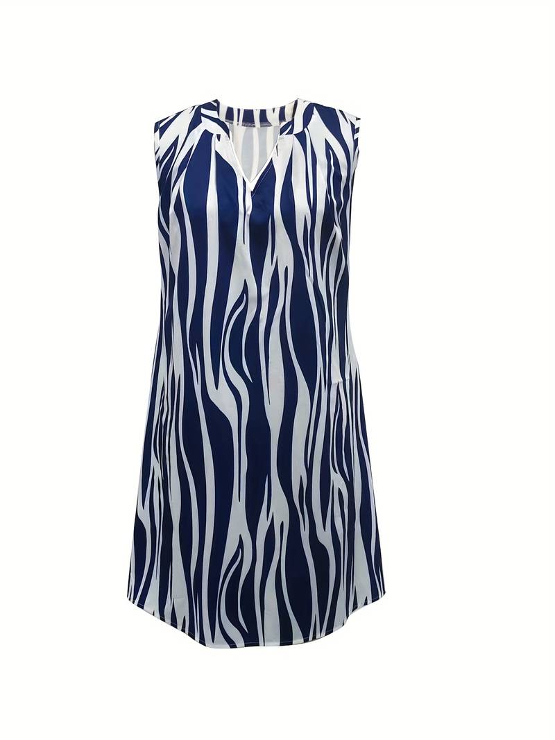 Stylish Sleeveless Striped Mini Dress for Women 2