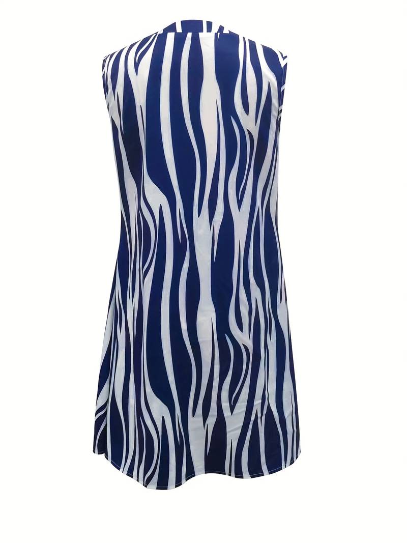 Stylish Sleeveless Striped Mini Dress for Women 3
