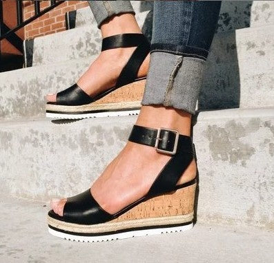 Stylish Women's Wedge Sandals with Adjustable Straps 2