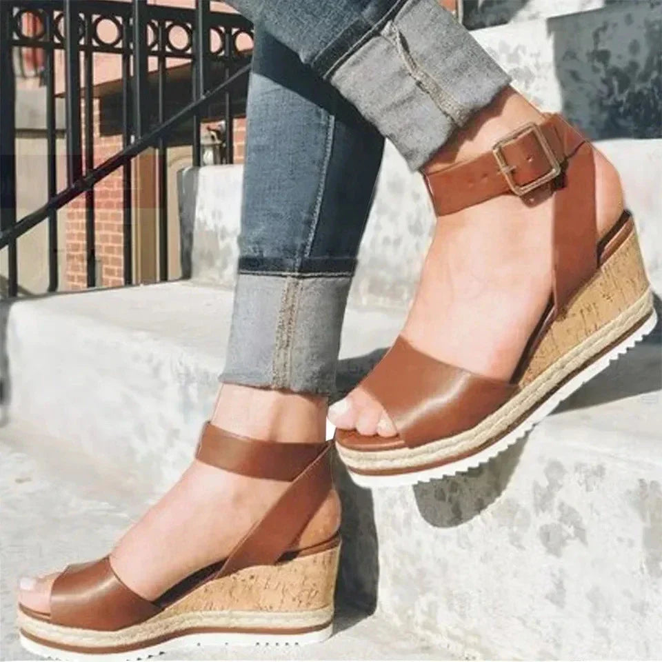 Stylish Women's Wedge Sandals with Adjustable Straps 4