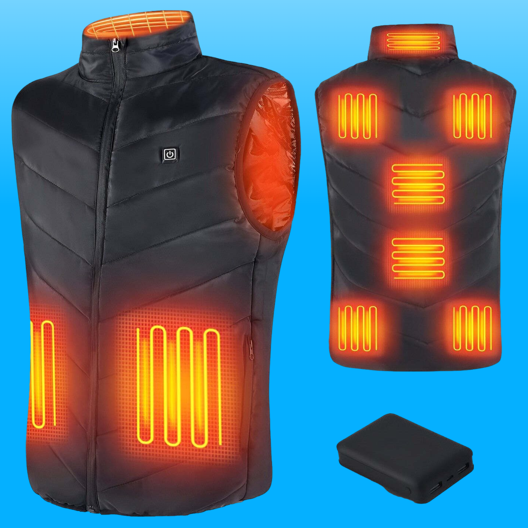 Unisex Heated Vest with USB Power Supply – 4 Heating Elements and 8 Hours of Warmth 0