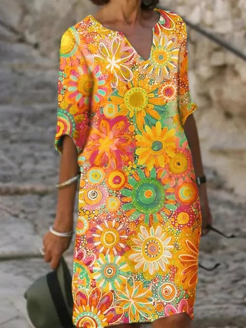 Women's Mini Dress Floral Pattern 0