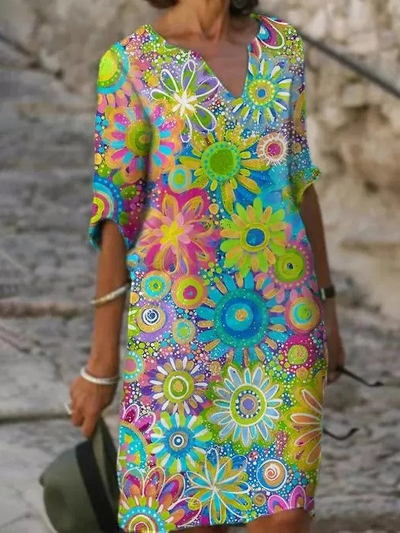 Women's Mini Dress Floral Pattern 1