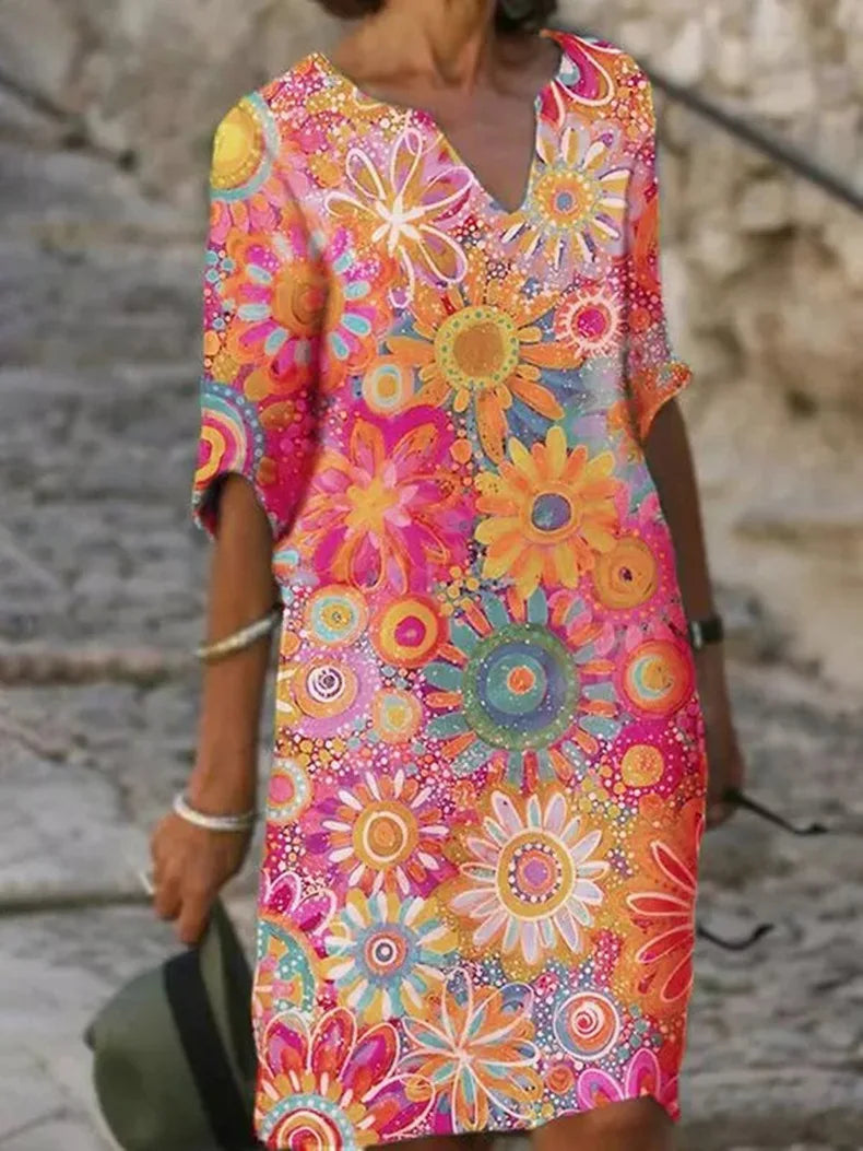 Women's Mini Dress Floral Pattern 2