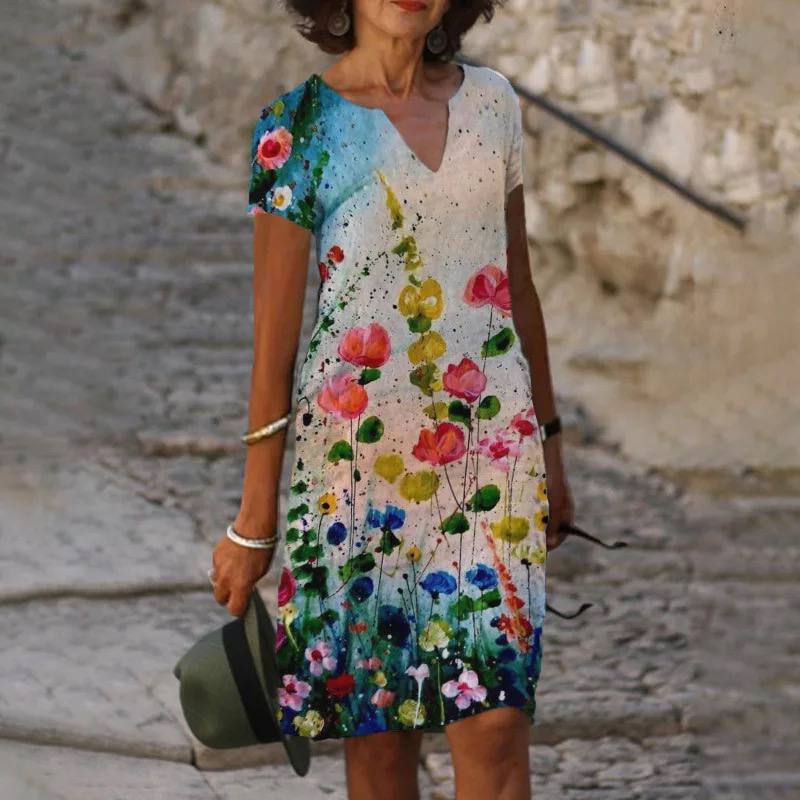 Women's Mini Dress Floral Pattern 3