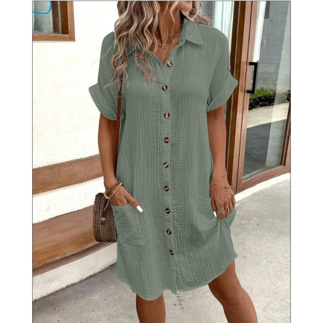 Women's Shirt Dress Blue 3