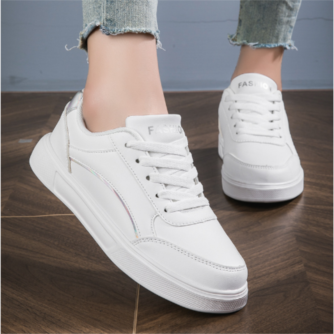 Women's White Lace-Up Sneakers for Everyday Comfort 2