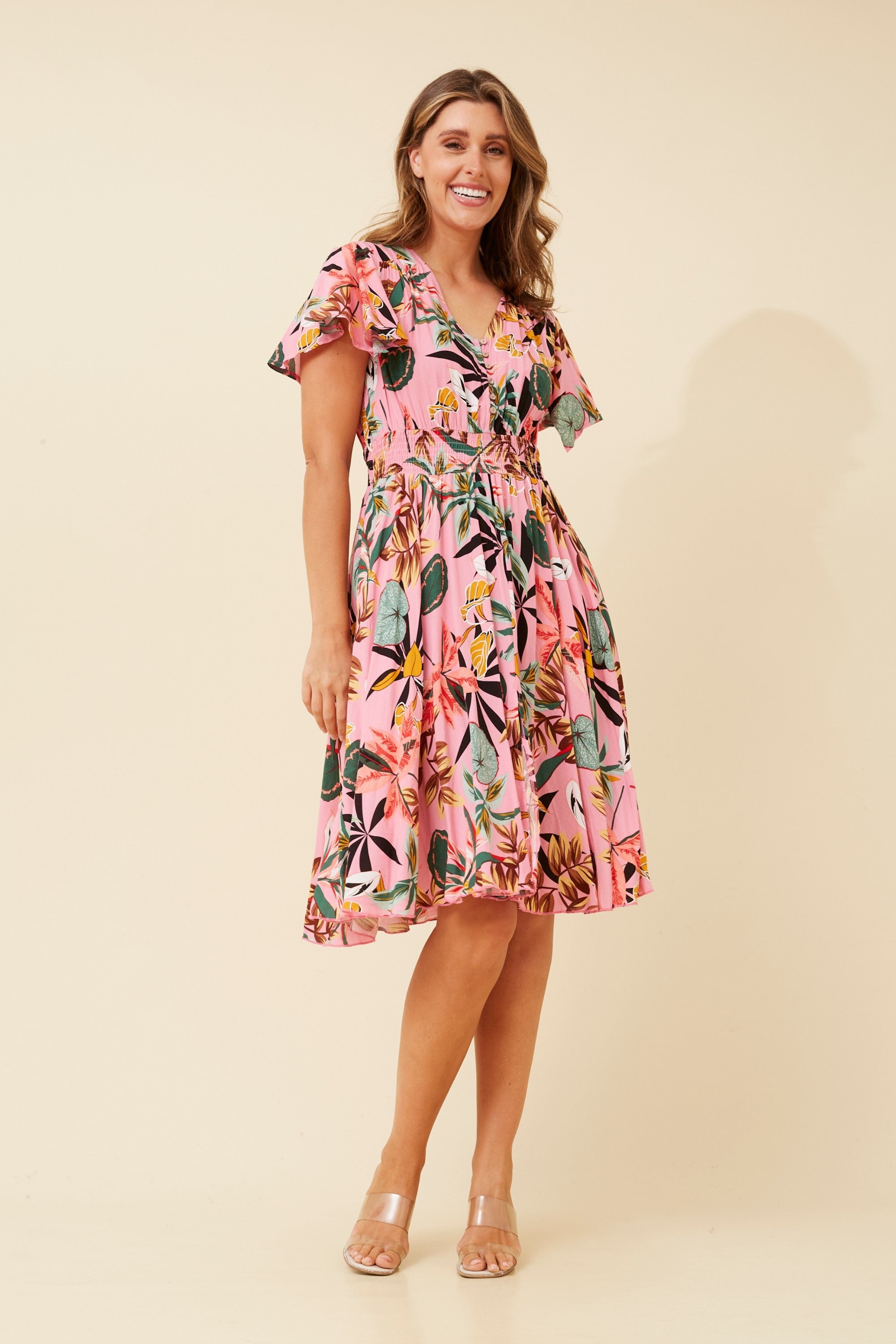 SANDY TROPICAL PRINT DRESS